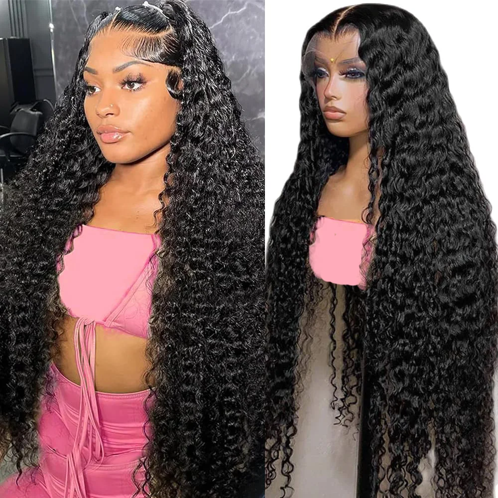 150% Deep Wave 13x4 HD Lace Frontal Wig Brazilian Curly Human Hair Wigs For Women Lace Front Human Hair Wig Pre Pluc